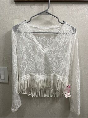 Sheer long sleeve shirt